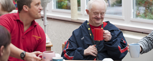 Resident’s and staff having tea